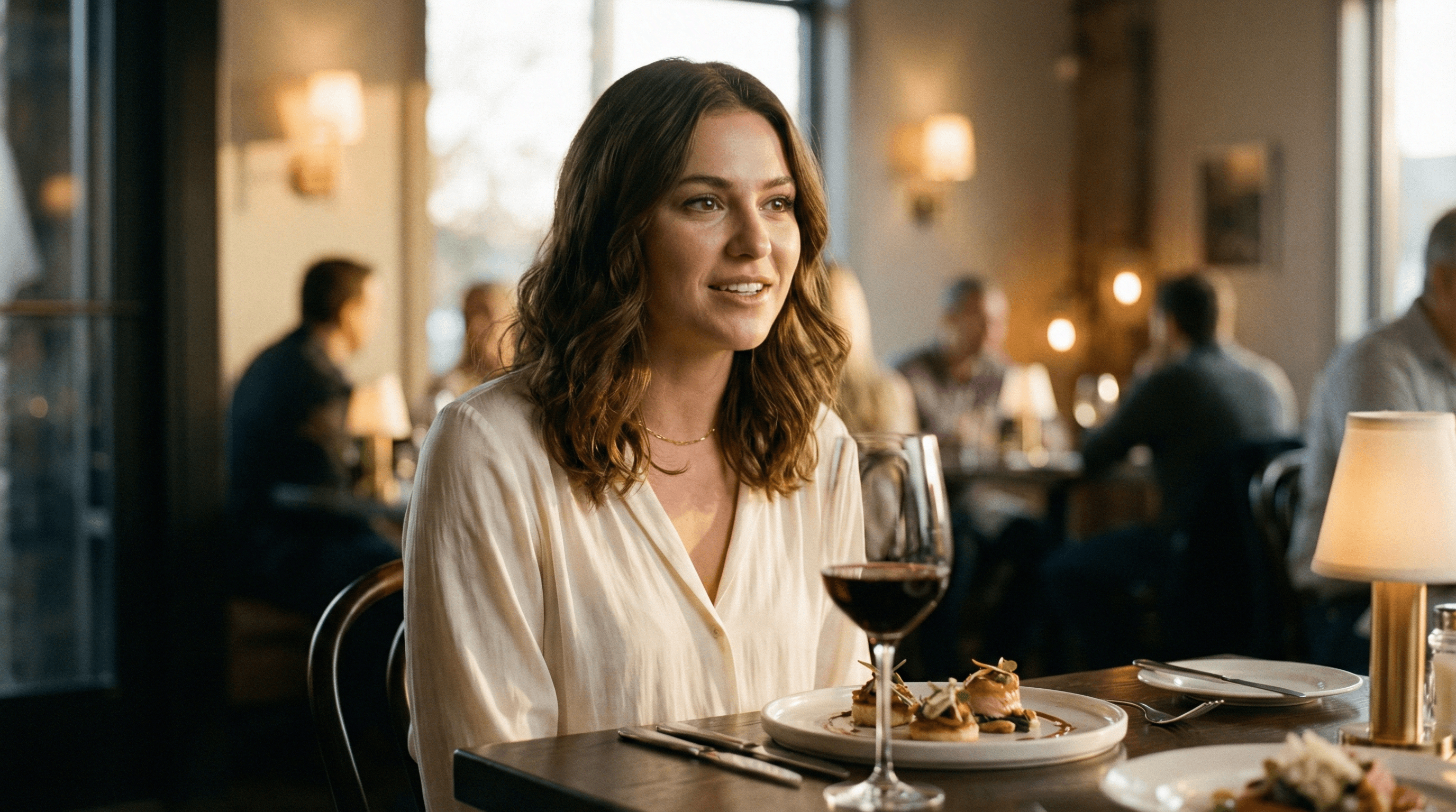 Woman feeling uncomfortable during a date